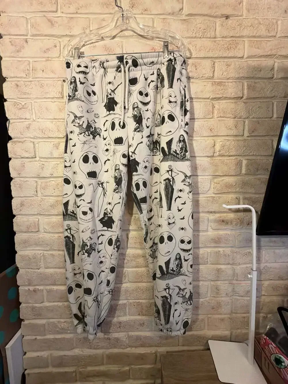 Disney Nightmare Before Christmas Jack Skellington Velour Pajama Joggers - Picture 1 of 3